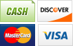 We accept Cash, Discover, MasterCard and Visa.
